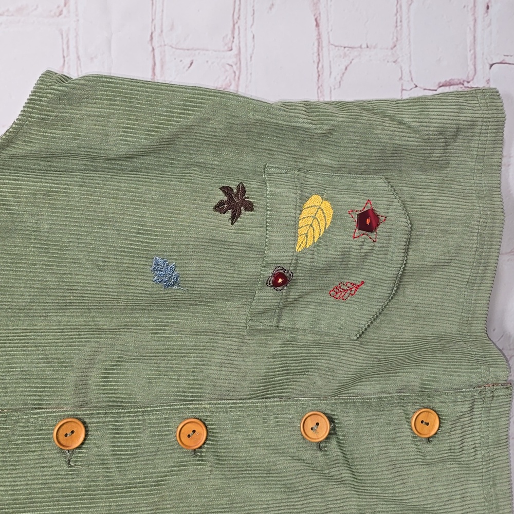 VTG Baxter & Wells Cotton Green Corduroy Fall Vest Womens Size Large - Picture 6 of 14